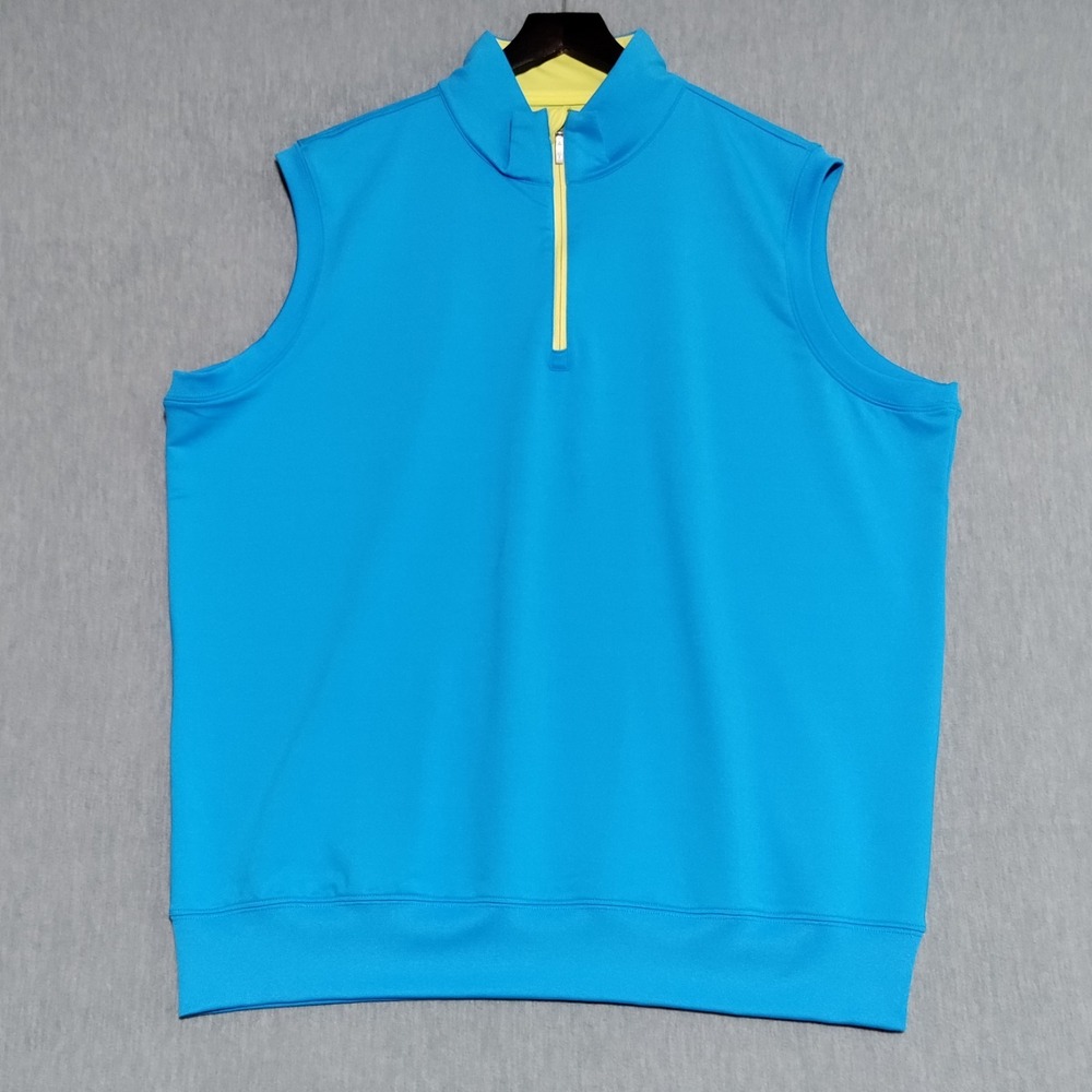 Carnoustie Golf Vest Mens Large 1/4 Zip Performance Pullover Blue Preppy Classic - Picture 2 of 12